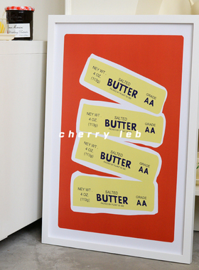 CHERRY Leb|自制ins风牛油英文简约海报家居玄关装饰摆件背景挂画