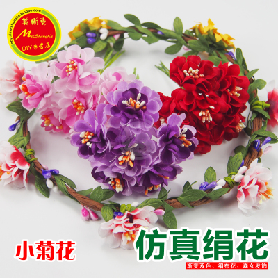 仿真绢花菊花花环手工DIY材料