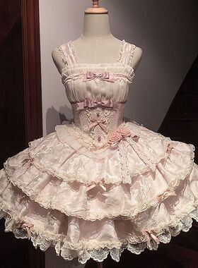 【芭蕾礼遇】~银月原创甜美洛丽塔短袖蓬蓬裙蝴蝶结少女装lo裙