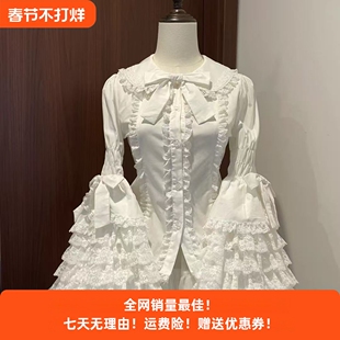 lolita内搭欧式上衣宫廷风姬袖衬衫娃娃领长袖上衣蕾丝doll感