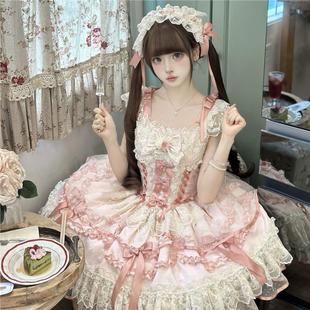 Lolita洋裝 芭蕾風(fēng)jsk吊帶連衣裙 白糖少女原創(chuàng)設(shè)計(jì)新品