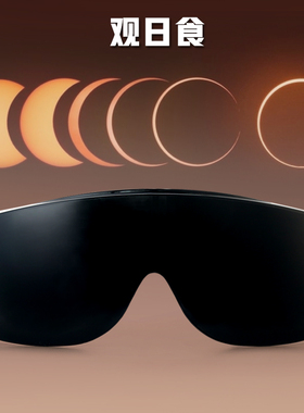 日食眼镜户外看太阳便携成人儿童观日全食日偏食观测罩近视护目镜