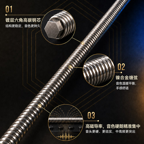 Foals黑金电贝斯琴弦全套套弦