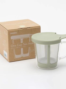 HARIO日本耐热玻璃家用茶杯带滤网独享饮水杯OCT咖啡黑色白色日式