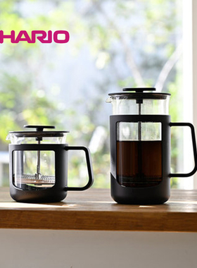 HARIO PRESS.U法压壶茶壶咖啡壶免滤纸滤压壶耐热玻璃家用cpu
