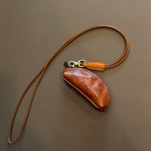 C&Y牛皮小元宝升级版本~ 纯皮头层植鞣牛皮钥匙包零钱包挂脖小包