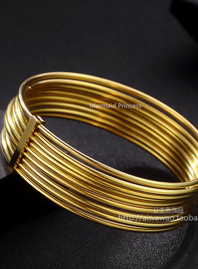 欧美夸张电镀朋克风多层手环