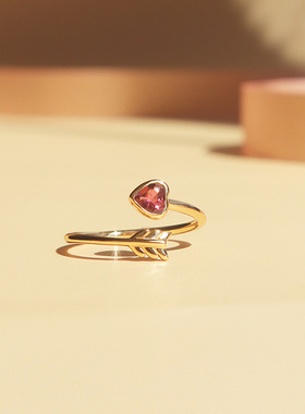 专柜撤柜清仓S925纯银粉碧玺戒指女ins小众轻奢开口可调节戒指环