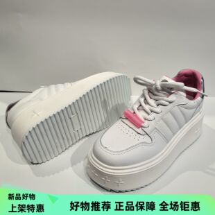 贝丝丽尔女鞋 2d880真皮系带欧洲站厚底拼色休闲运动松糕底 新款