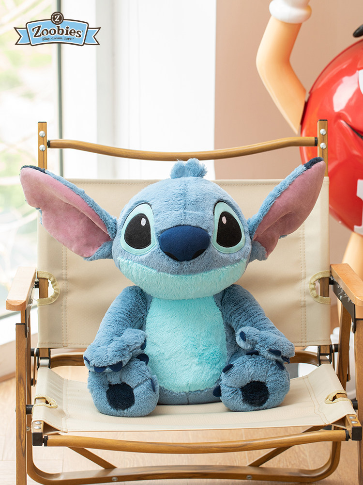 zoobies迪士尼史迪奇玩偶绒毯抱枕三合一毛绒玩具宝宝入园空调毯