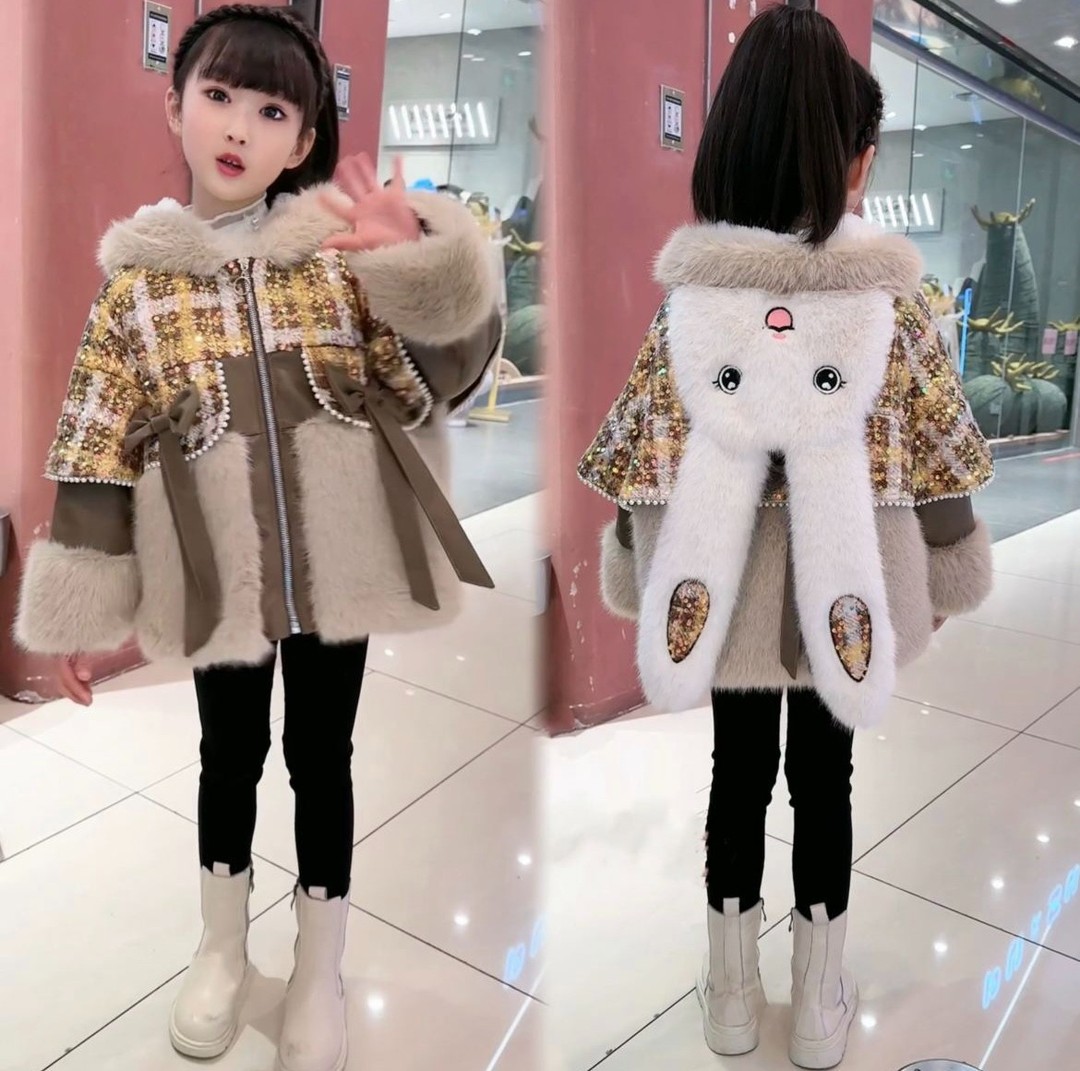 女童冬季外套2025新款毛毛衣冬装