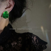 气质耳环 新款 复古港风滴釉珐琅彩高级感时尚 耳钉水滴欧美独特个性