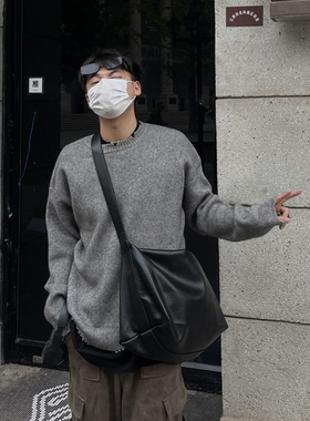 YUEN大容量斜挎包ins极简单肩腋下托特包通勤复古挎包中性风男女