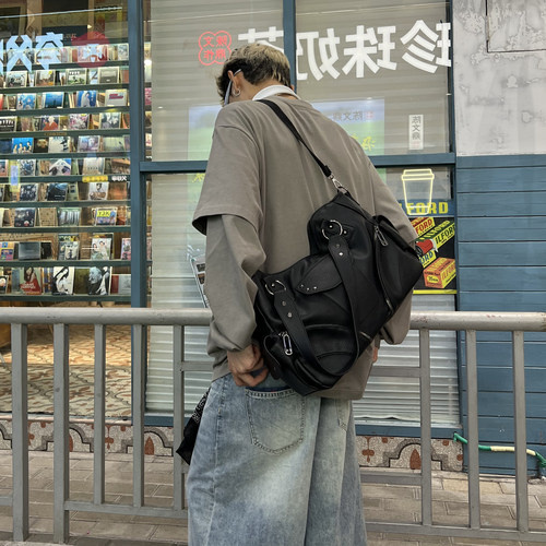 YUEN小众设计款ins复古手提通勤单肩斜挎托特包男女暗黑系托特包