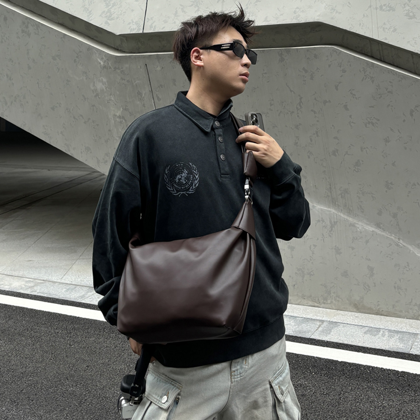 YUEN原创韩国百搭饺子包ins单肩斜挎托特挎包原宿腋下个性潮牌,箱包皮具/热销女包/男包,男士包袋,淘宝优惠券,粉丝福利购,淘宝优惠卷