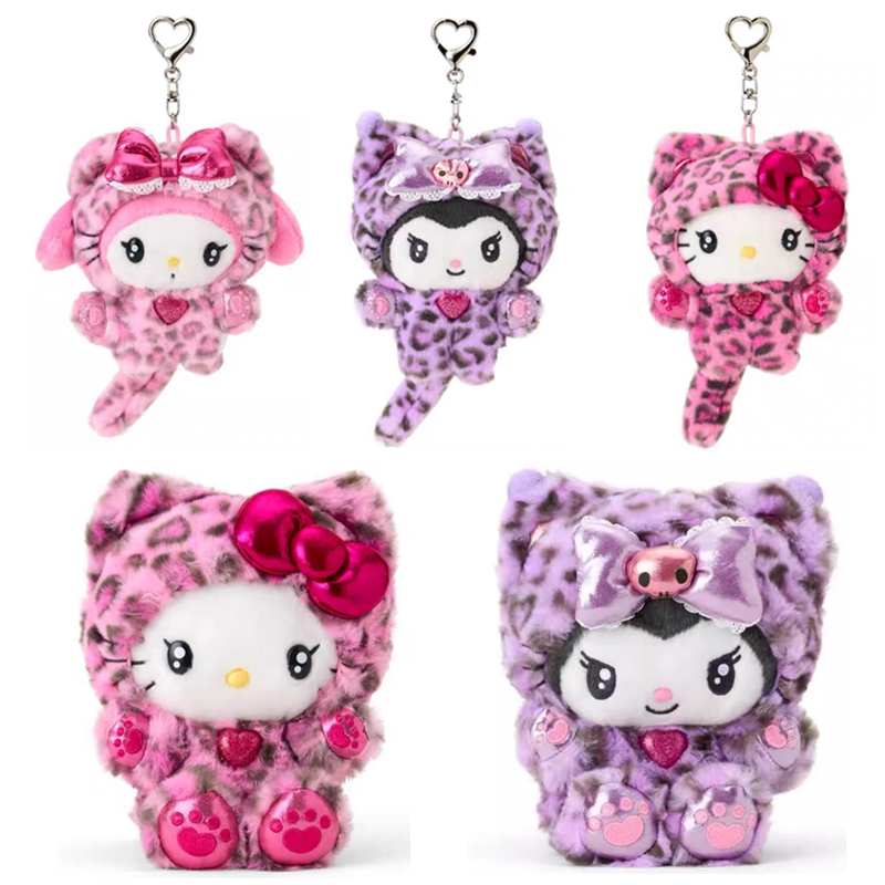 有余/补款11月 港版三丽鸥豹纹猫咪Kitty 美乐蒂毛绒挂件娃娃