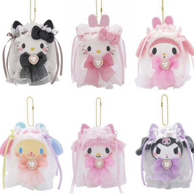 现货/补尾款 日本三丽鸥幽灵洛丽塔蕾丝带美乐蒂Kitty毛绒挂件