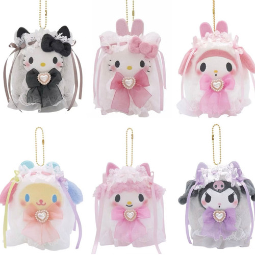 现货/补尾款 日本三丽鸥幽灵洛丽塔蕾丝带美乐蒂Kitty毛绒挂件