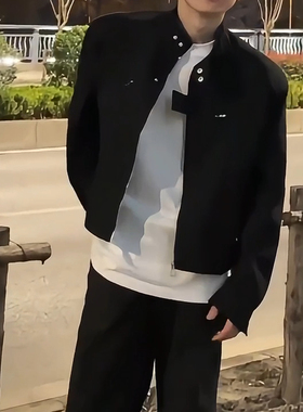 韩系高街痞帅短款外套男士高级感机能风潮牌vibe机车夹克春秋上衣