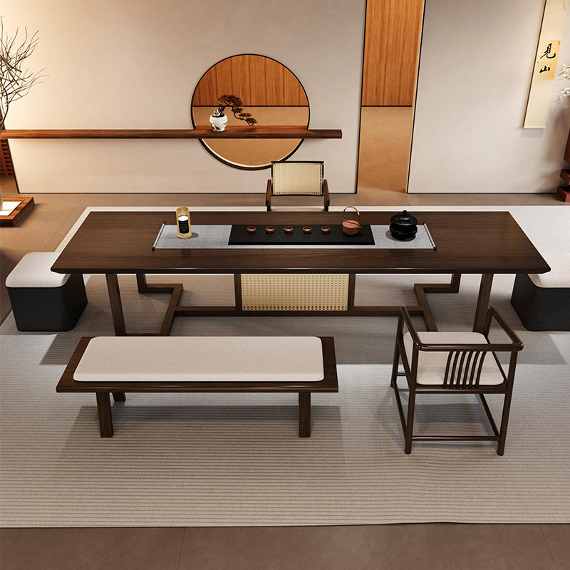 新中式实木茶桌椅组合现代简约茶台胡桃木家用客厅禅意茶室可定制,住宅家具,家用茶台/茶桌,淘宝优惠券,粉丝福利购,淘宝优惠卷