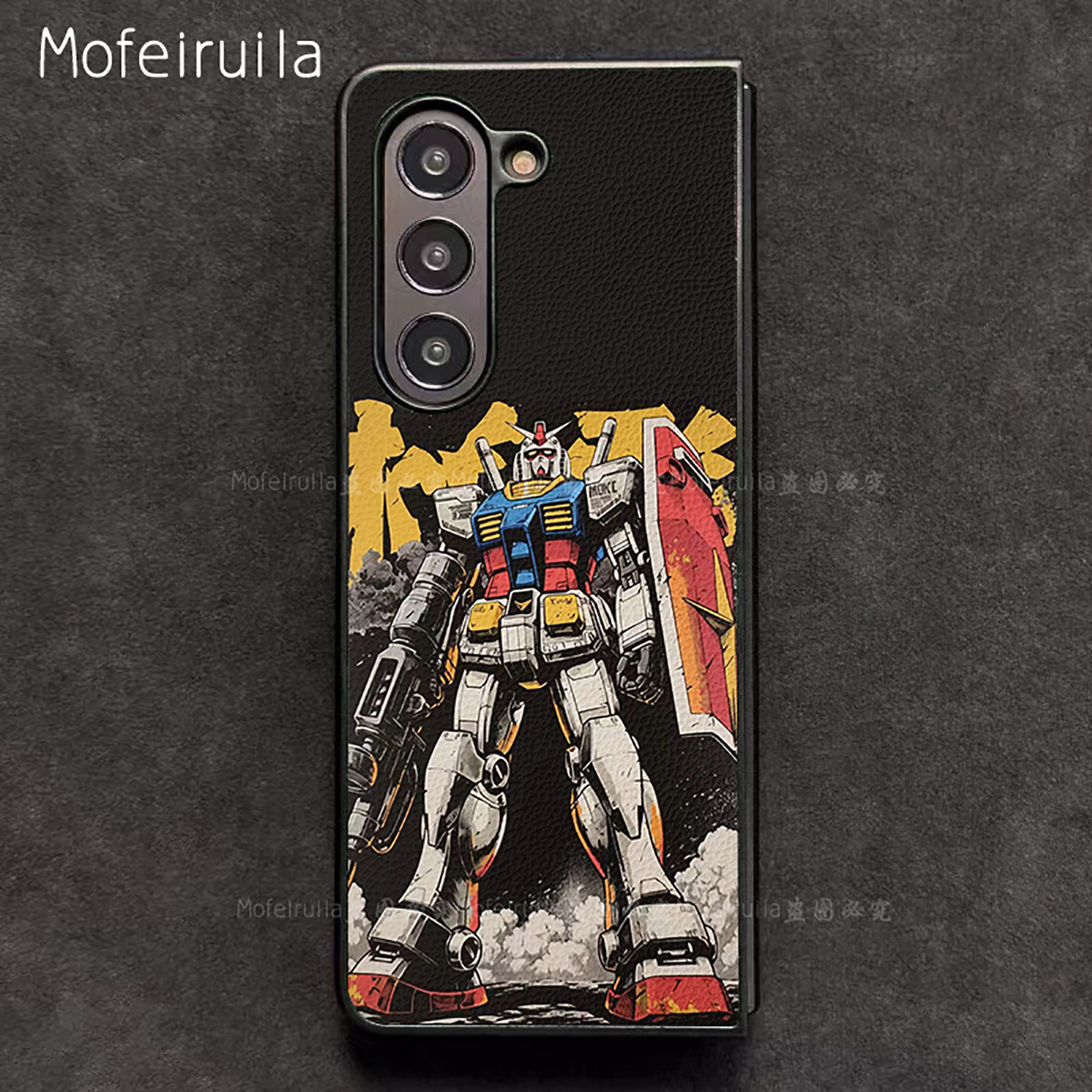 帅气潮元祖高达GUNDAM三星zfold7手机壳华为MateX6适用 荣耀Magic V5折叠屏小米MIX Fold4皮革vivo保护套oppo