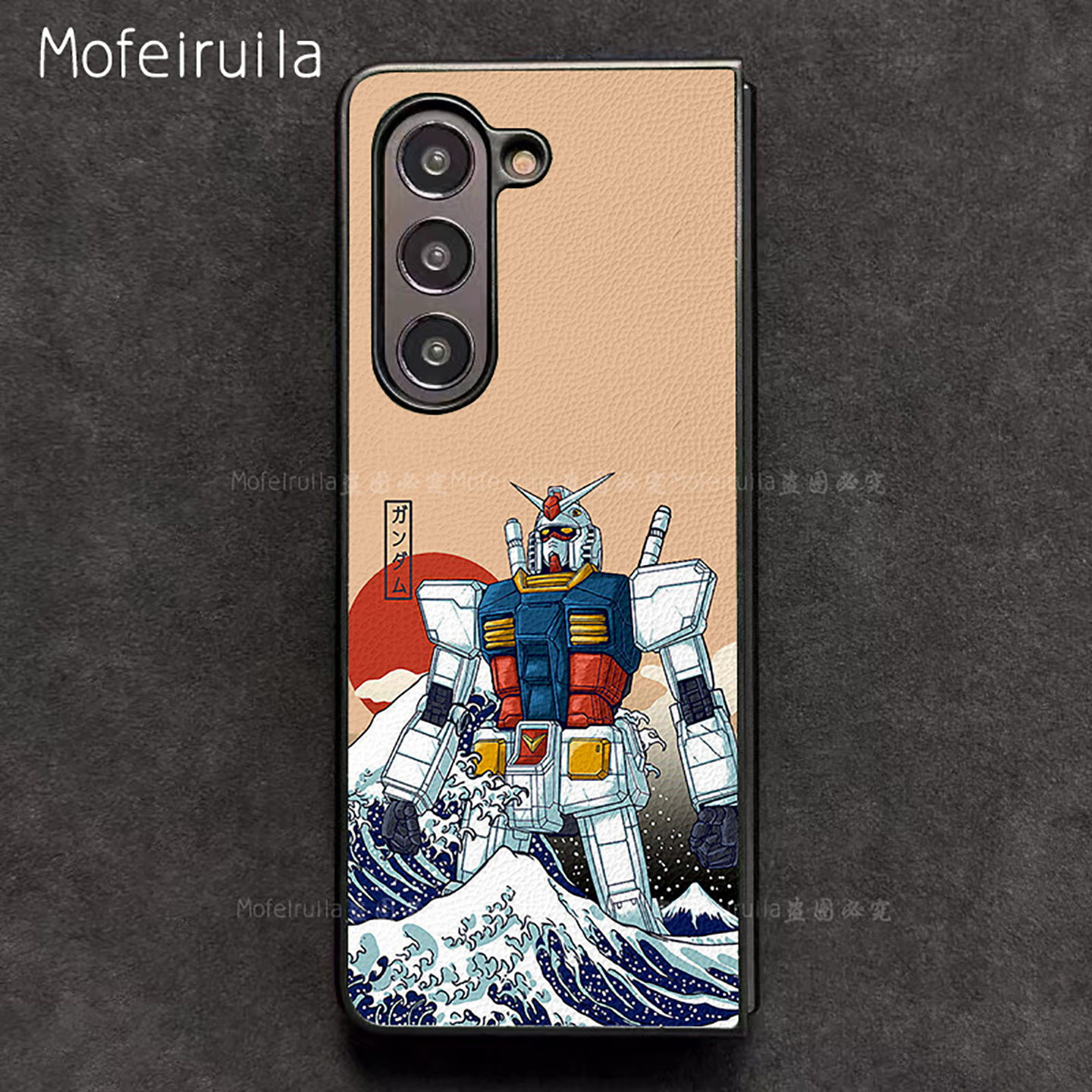 和风高达GUNDAM三星zfold7手机壳华为MateX6适用 荣耀Magic V5折叠屏小米MIX Fold4皮革vivo x fold5保护套
