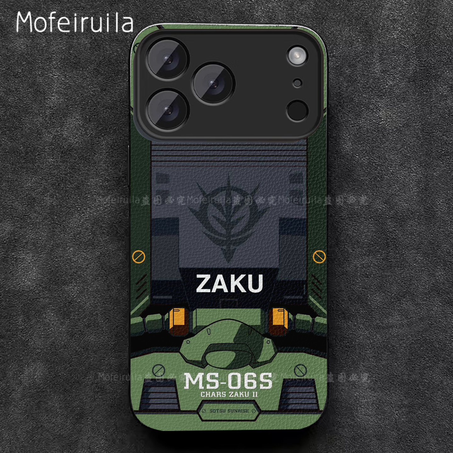 绿扎古ZAKU高达机动战士GUNDAM苹果17 iPhone17promax 17pro air 16 15 14 手机壳华为pura80适用皮革保护套