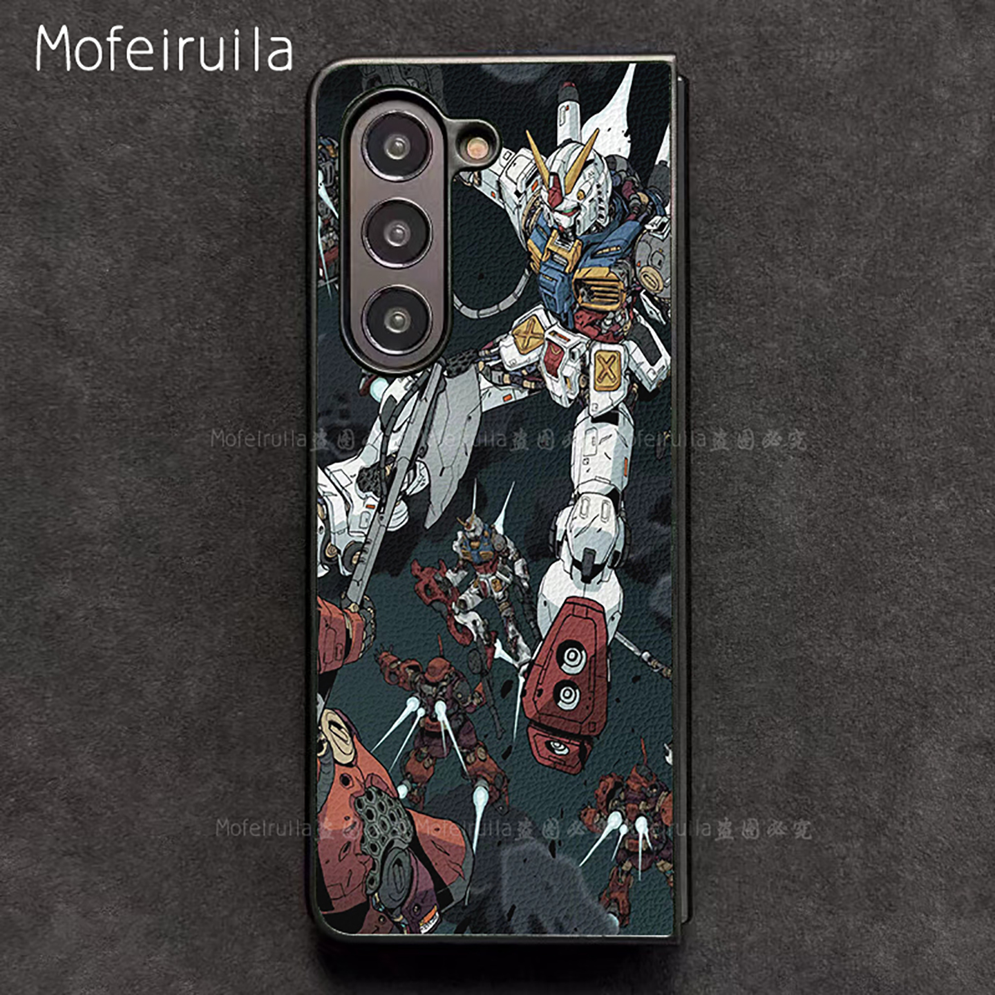 插画高达GUNDAM三星zfold7手机壳华为MateX6适用 荣耀Magic V5折叠屏小米MIX Fold4皮革vivo x fold5保护套