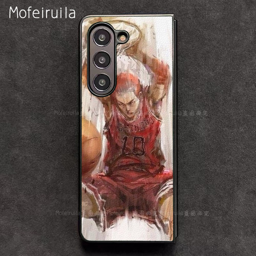 灌篮高手樱木花道篮球三星zfold7手机壳华为MateX7适用荣耀MagicV6折叠小米MIXFold4皮革OPPO Find N6保护套