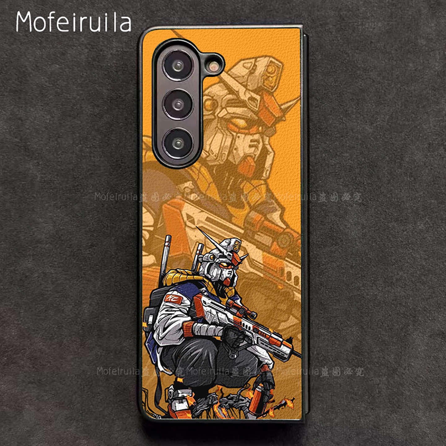 武士元祖高达GUNDAM三星zfold7手机壳华为MateX6适用 荣耀Magic V5折叠小米MIX Fold4皮革vivo x fold5保护套