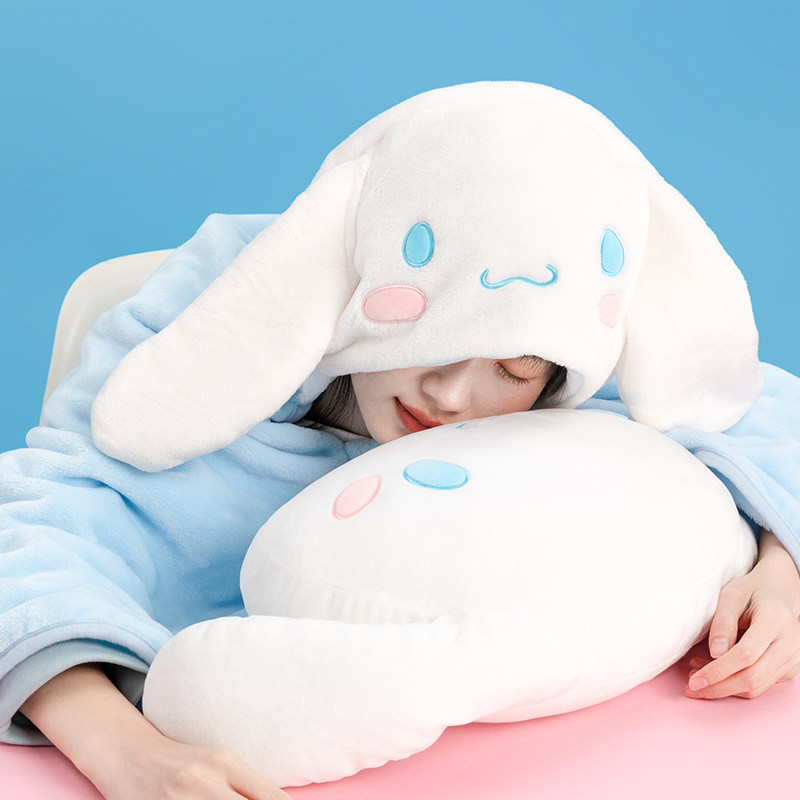 MINISO JADE GUI DOG 시리즈 사계절 에어컨 담요 SANRIO 귀여운 낮잠 레저 담요 후드