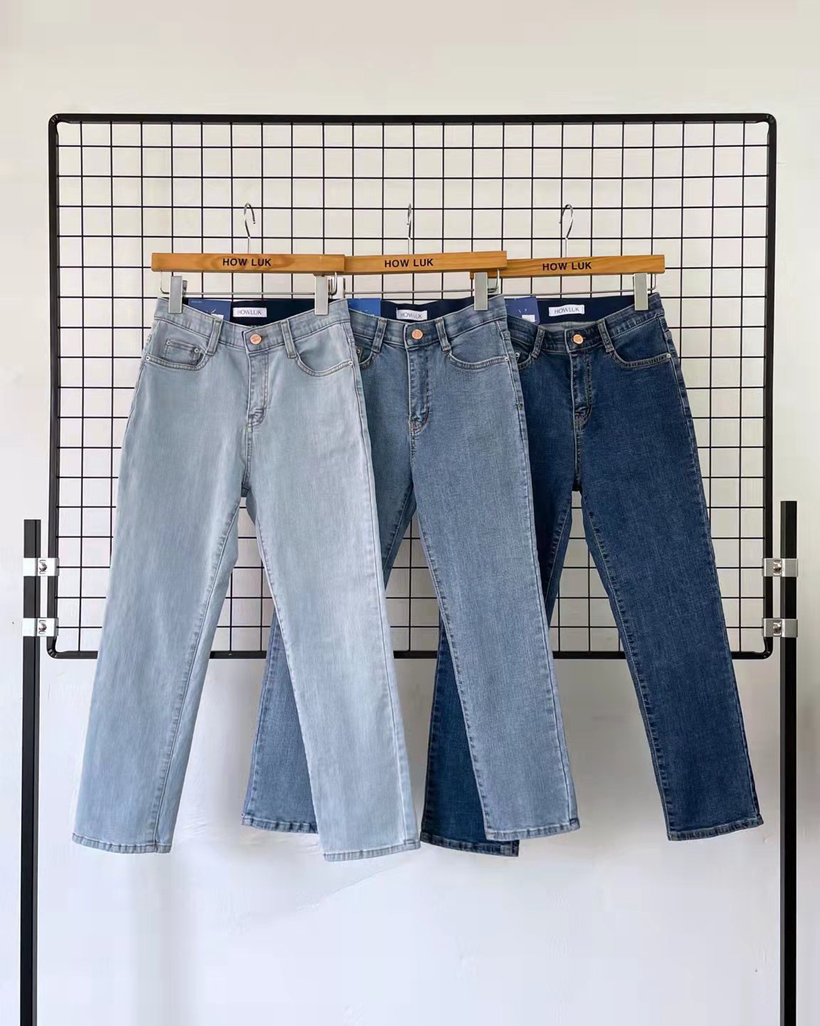 高腰松紧腰薄款春夏九分直筒弹力