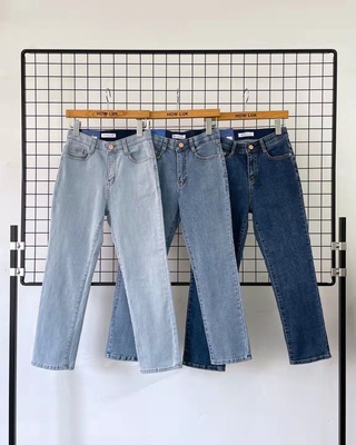 高腰松紧腰薄款春夏九分直筒弹力