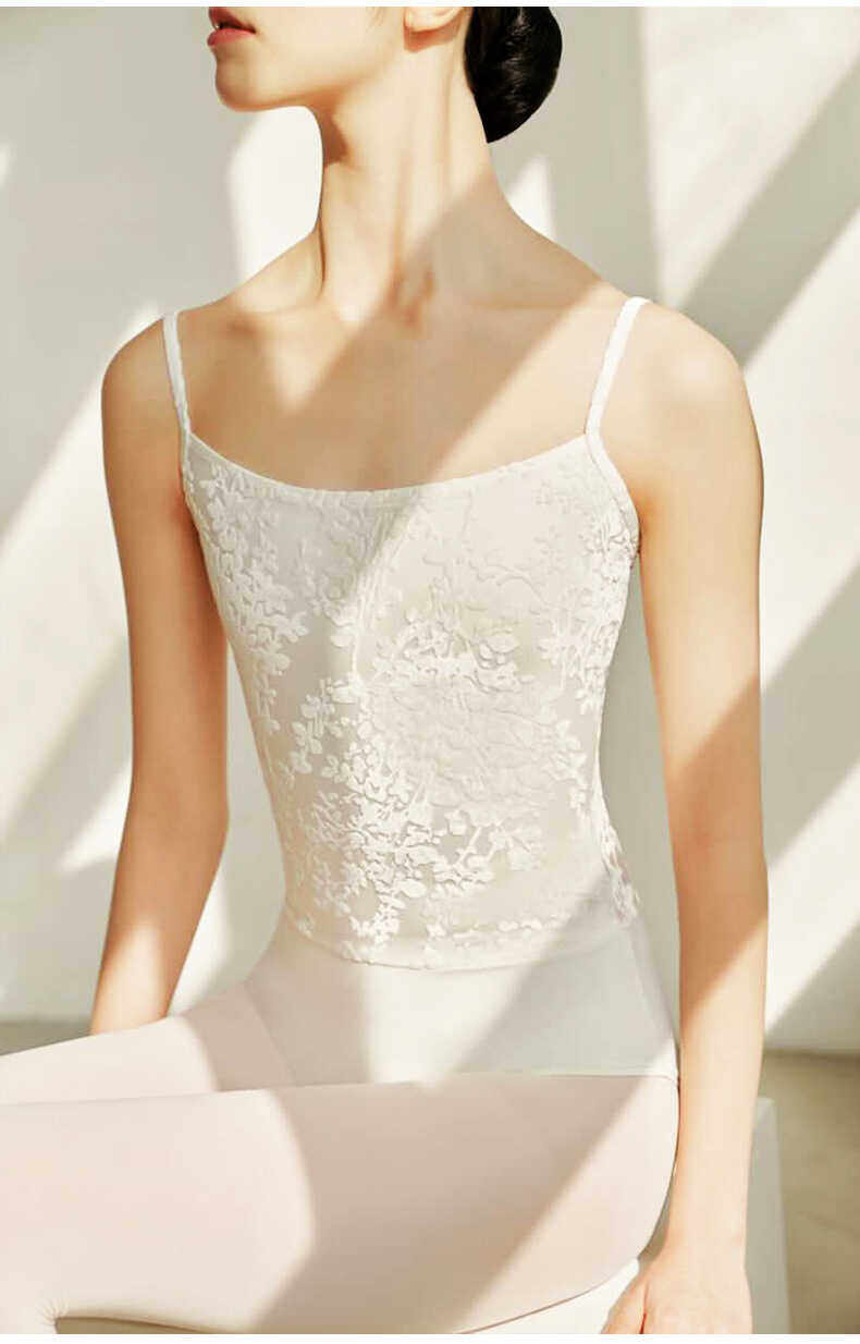 烧花芭蕾连体服舞蹈练功服体操紧身练功上衣舍宾服修身芭蕾吊带女
