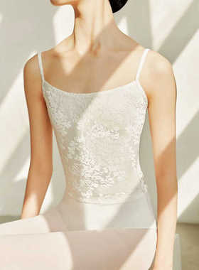 烧花芭蕾连体服舞蹈练功服体操紧身练功上衣舍宾服修身芭蕾吊带女