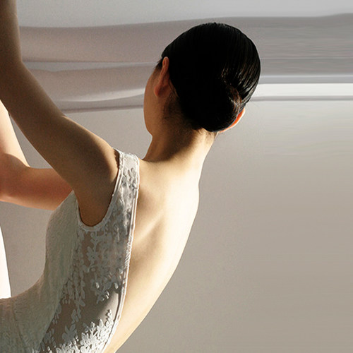 蕾丝新款大背短袖烧花舞蹈练功服