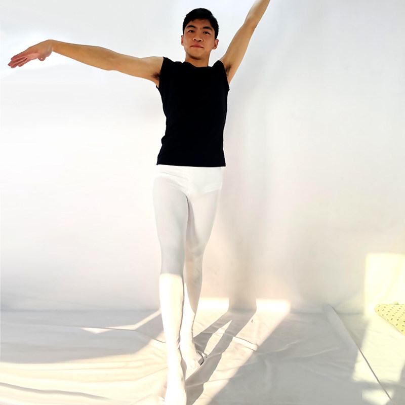 芭蕾形体服舞蹈服装男士生考级练功服锦纶袜裤连脚大袜紧身裤男芭