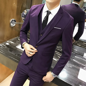 纯色商务西服套装青年男生上班休闲图片