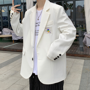 现货 2021秋季港风宽松小西装男雅痞韩版西服外套305A-XF901/图片
