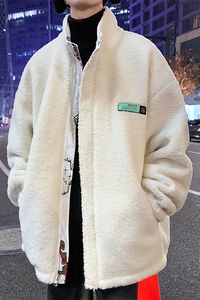 情侣装冬装2021加绒外套宽松港风棉服棉衣冬季男羊羔毛M2025-P118图片
