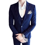 2022年潮流西服休闲男士商务竖条纹商务西装305A-XF20P265单排扣，男装西服套装，星座507-2（原305A）