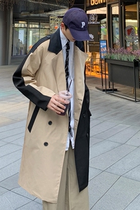 秋季男士中长款风衣韩版帅气雅痞过膝大衣英伦风外套潮F812图片