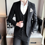 秋装新款小西装高品质西服套装结婚礼服三件套深灰色XF15/，男装西服套装，星座507-2（原305A）