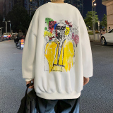 加绒涂鸦秋冬新款港风套头宽松卫衣男圆领印花上衣港风W403P30，男装卫衣，星座507-2（原305A）