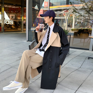 秋季男士中长款风衣韩版帅气雅痞过膝大衣英伦风外套潮F812图片