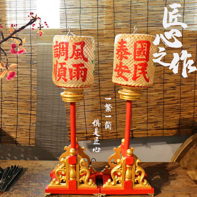 中式复古手工艺潮汕传统灯笼潮州竹编创意摆件迷你可定制广告灯