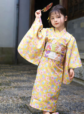 和服女童和服儿童日式浴衣儿童樱花拍照小孩服童春夏春季夏季