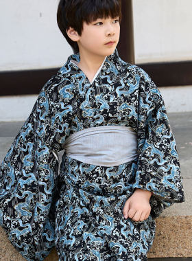 2025新款日本儿童和服浴衣男童日式浴衣春夏春季夏季男式