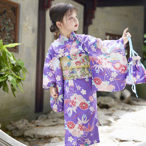 和服女童和服儿童日式浴衣儿童樱花拍照小孩服童春夏春季夏季