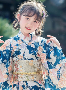 和服女童和服儿童日式浴衣儿童樱花拍照小孩服童春夏春季夏季